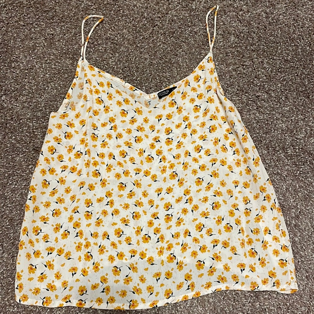 Spaghetti strap sunflower blouse